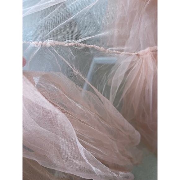 Bronx and Banco Anna Pink Tiered Tulle Maxi Dress Size Medium - Picture 12 of 16